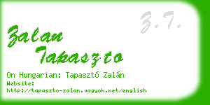 zalan tapaszto business card