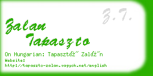 zalan tapaszto business card